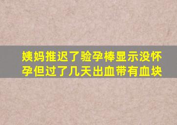 姨妈推迟了验孕棒显示没怀孕但过了几天出血带有血块