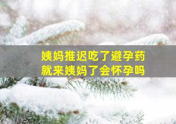 姨妈推迟吃了避孕药就来姨妈了会怀孕吗