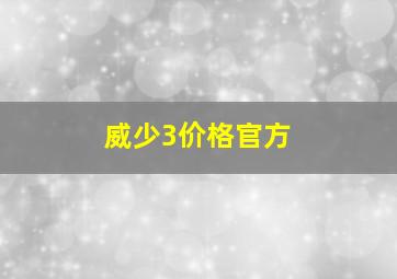 威少3价格官方