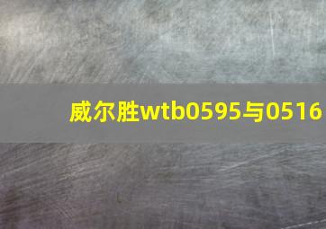 威尔胜wtb0595与0516