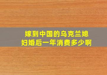 嫁到中国的乌克兰媳妇婚后一年消费多少啊