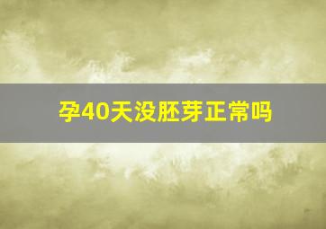 孕40天没胚芽正常吗