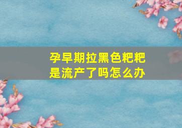 孕早期拉黑色粑粑是流产了吗怎么办