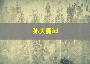 孙大勇id