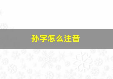 孙字怎么注音