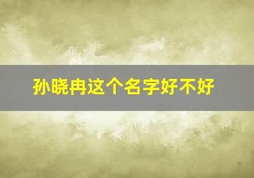 孙晓冉这个名字好不好