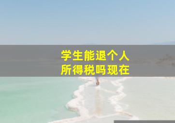 学生能退个人所得税吗现在