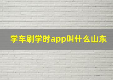 学车刷学时app叫什么山东