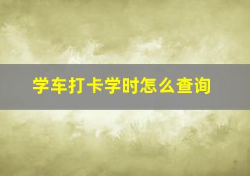 学车打卡学时怎么查询