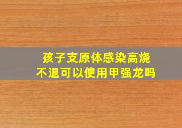 孩子支原体感染高烧不退可以使用甲强龙吗