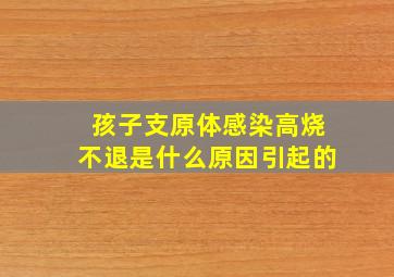 孩子支原体感染高烧不退是什么原因引起的