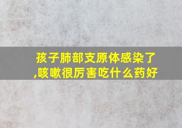 孩子肺部支原体感染了,咳嗽很厉害吃什么药好