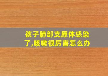 孩子肺部支原体感染了,咳嗽很厉害怎么办