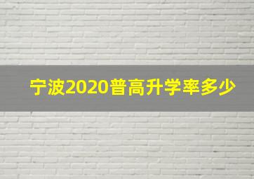 宁波2020普高升学率多少