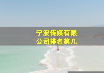 宁波传媒有限公司排名第几