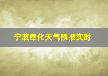 宁波奉化天气预报实时