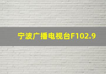 宁波广播电视台F102.9