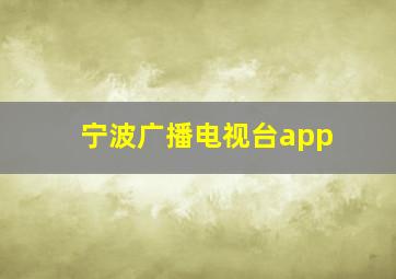 宁波广播电视台app