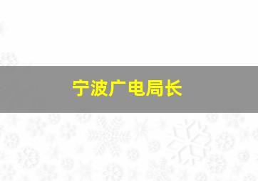 宁波广电局长