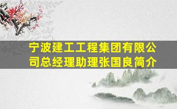 宁波建工工程集团有限公司总经理助理张国良简介