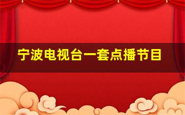 宁波电视台一套点播节目