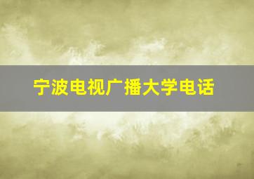 宁波电视广播大学电话