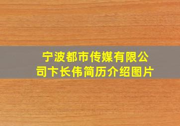 宁波都市传媒有限公司卞长伟简历介绍图片