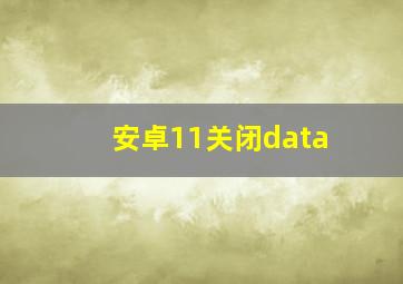 安卓11关闭data