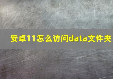 安卓11怎么访问data文件夹