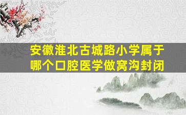 安徽淮北古城路小学属于哪个口腔医学做窝沟封闭