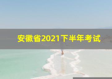 安徽省2021下半年考试