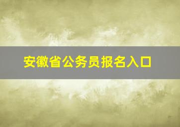 安徽省公务员报名入口