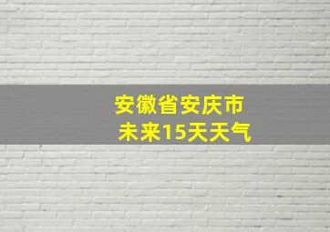 安徽省安庆市未来15天天气