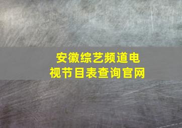 安徽综艺频道电视节目表查询官网