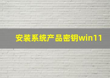 安装系统产品密钥win11