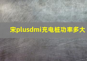 宋plusdmi充电桩功率多大