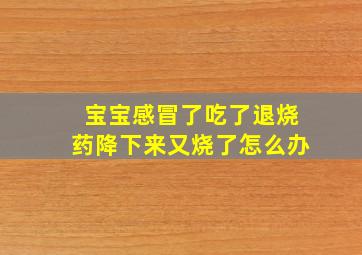 宝宝感冒了吃了退烧药降下来又烧了怎么办