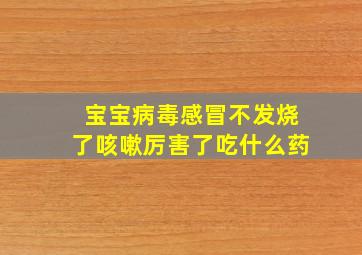 宝宝病毒感冒不发烧了咳嗽厉害了吃什么药