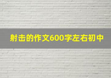 射击的作文600字左右初中