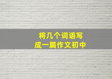 将几个词语写成一篇作文初中