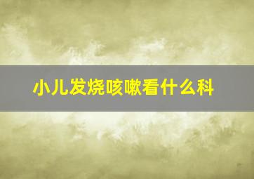 小儿发烧咳嗽看什么科