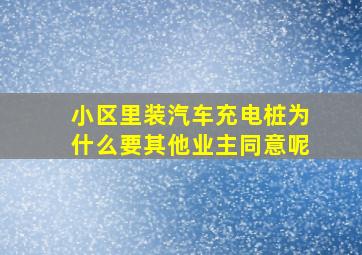 小区里装汽车充电桩为什么要其他业主同意呢