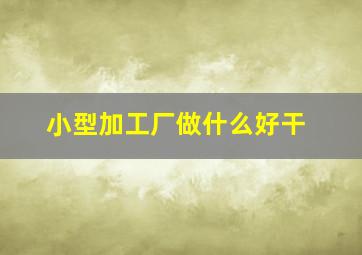 小型加工厂做什么好干