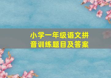 小学一年级语文拼音训练题目及答案