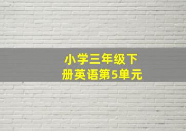 小学三年级下册英语第5单元