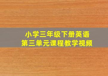 小学三年级下册英语第三单元课程教学视频