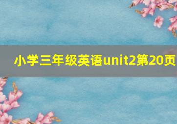 小学三年级英语unit2第20页