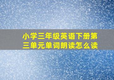 小学三年级英语下册第三单元单词朗读怎么读