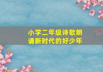 小学二年级诗歌朗诵新时代的好少年