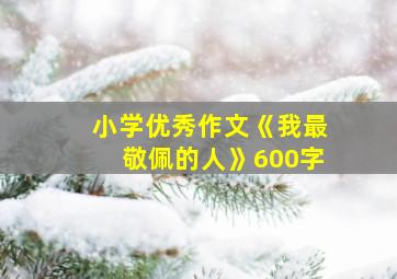 小学优秀作文《我最敬佩的人》600字